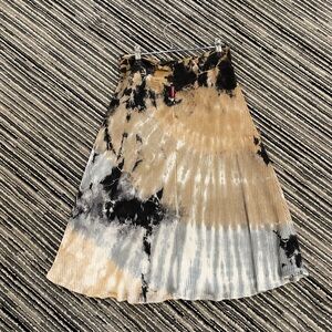 Hard Tail A-Line Tie-Dye Skirt in Black and Tan